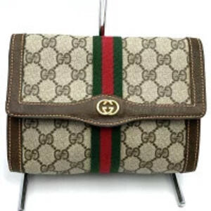 Gucci Pouch Clutch Bag GG Supreme Sherry